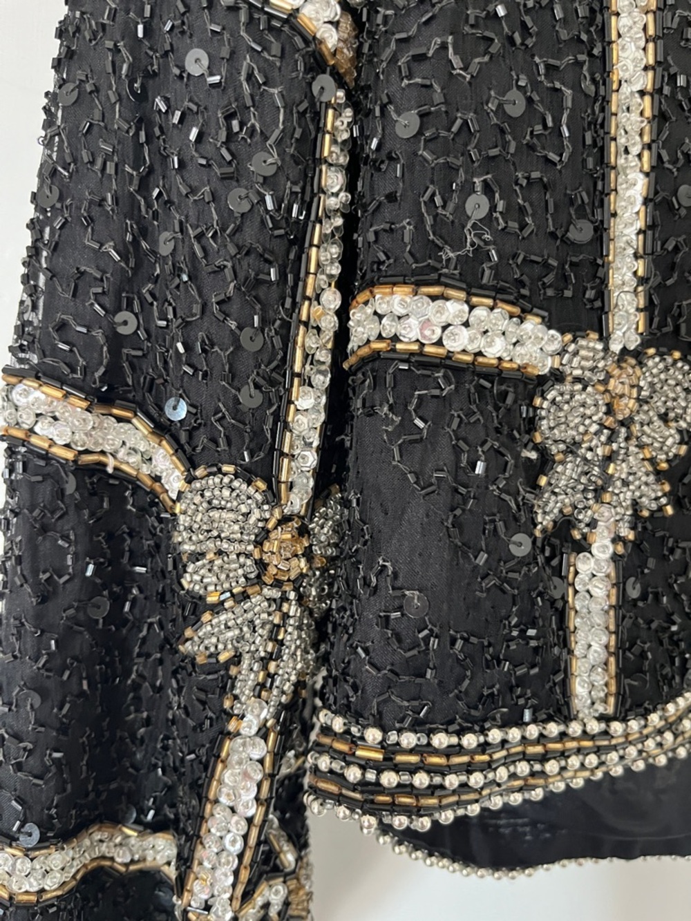 Vintage Embellished Black Sequin Cropped Jacket - Picture 5 of 16